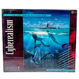 Vntg Puzzle 1026 Pieces Cyberealism 1999 Chayan Khoï Dolphins’ Secrets Atlantis